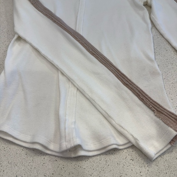 We The Free Overdrive Layering Ribbed Ivory and Tan Top - Picture 2 of 5